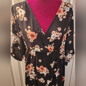 Hi-lo floral blouse